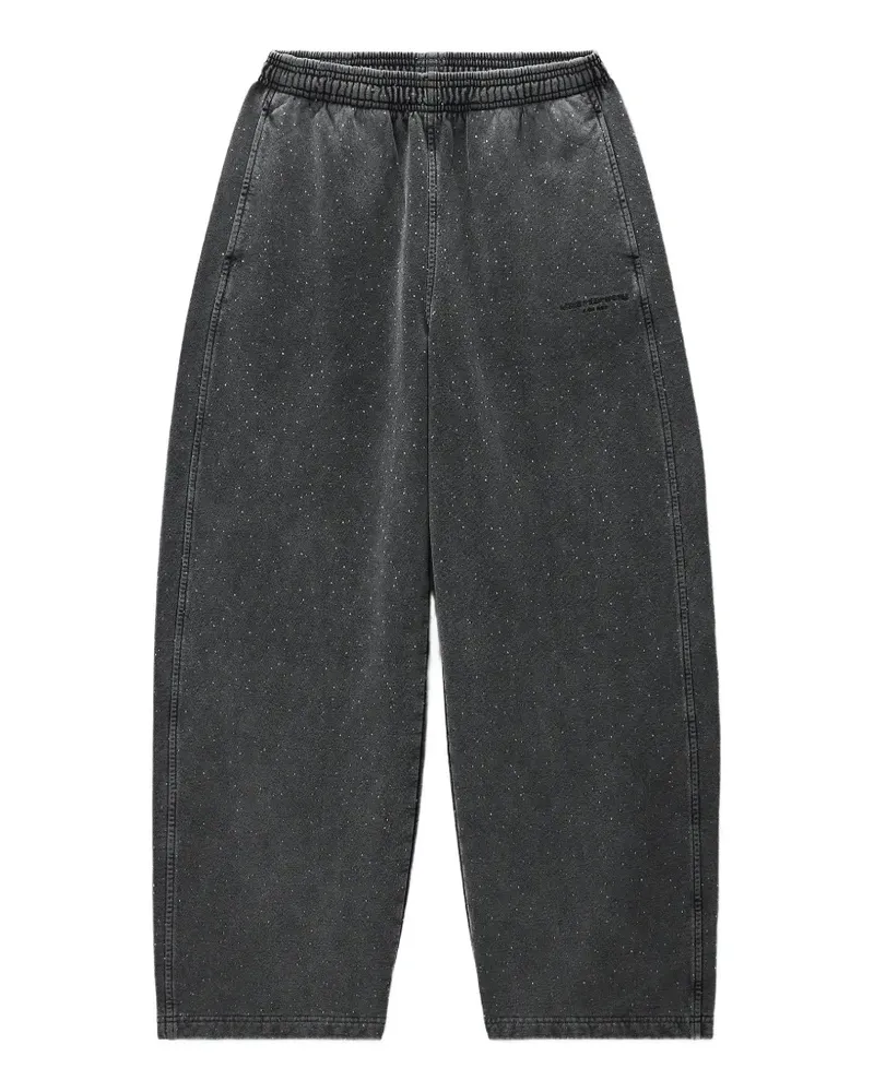 Alexander Wang mid-rise oversized sweatpants w/ all-over hotfix - Grau Grau