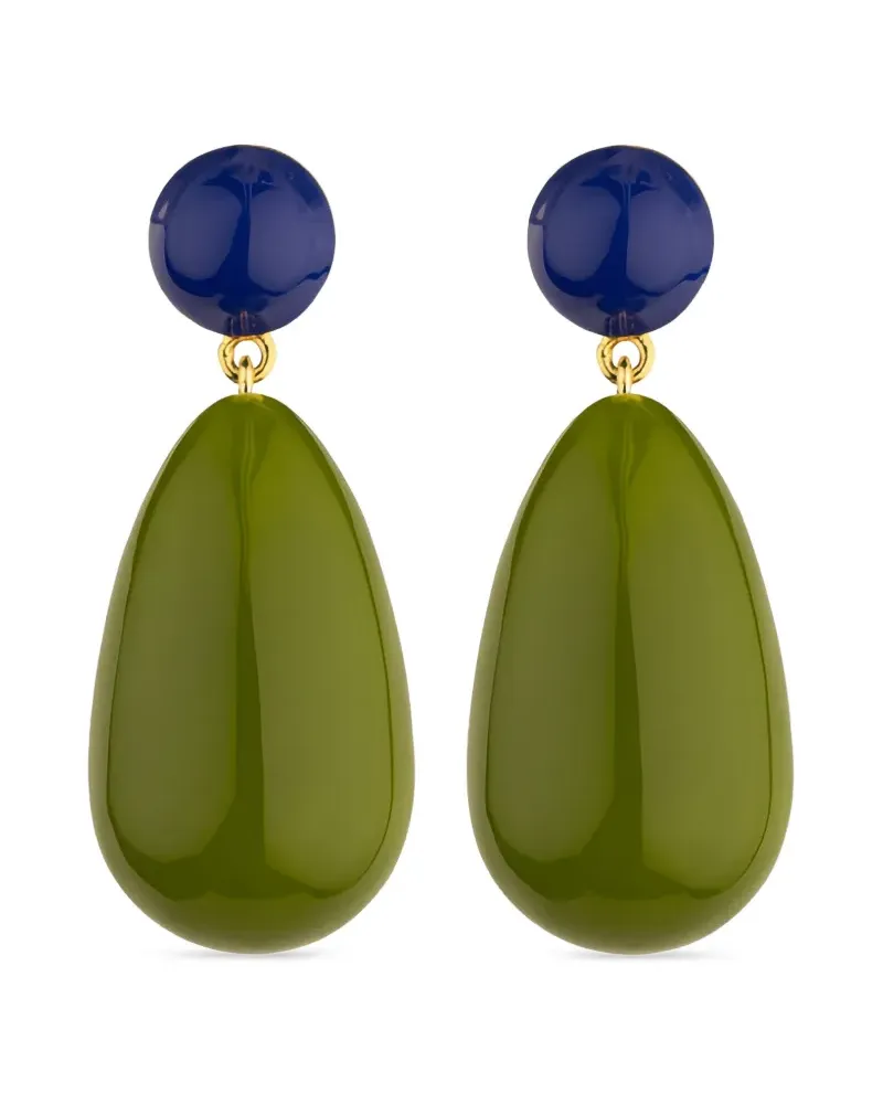 Eshvi Große Ohrringe - Grün Grün