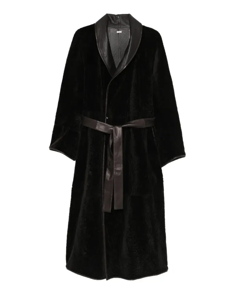 Petar Petrov belted lambskin coat - Schwarz Schwarz
