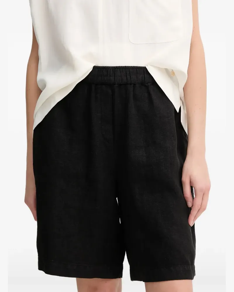 Mos Mosh MMEmmie Leinenshorts mit Stretchbund - Schwarz Schwarz
