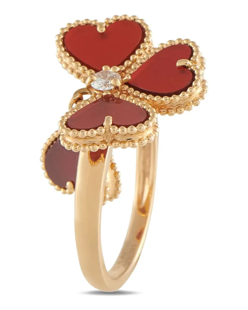 Van Cleef & Arpels 18K rose gold Sweet Alhambra diamond and carnelian ring - Rosa Rosa