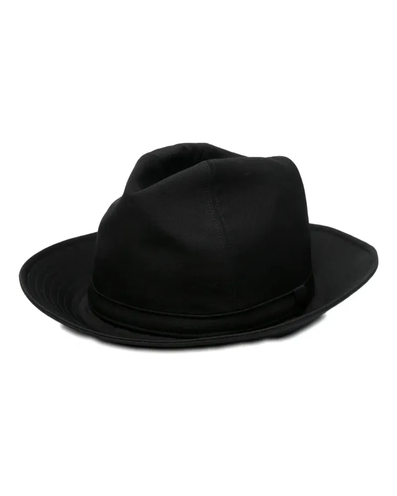 Yohji Yamamoto broad-brim fedora hat - Schwarz Schwarz