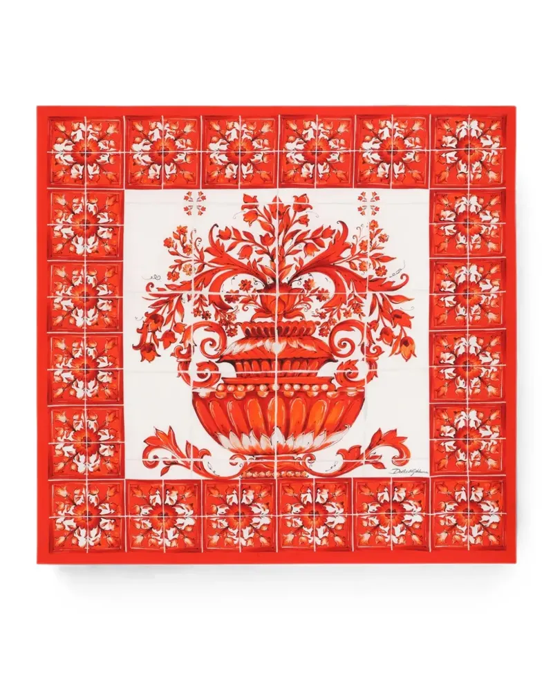 Dolce & Gabbana Majolica-print silk scarf - Rot Rot