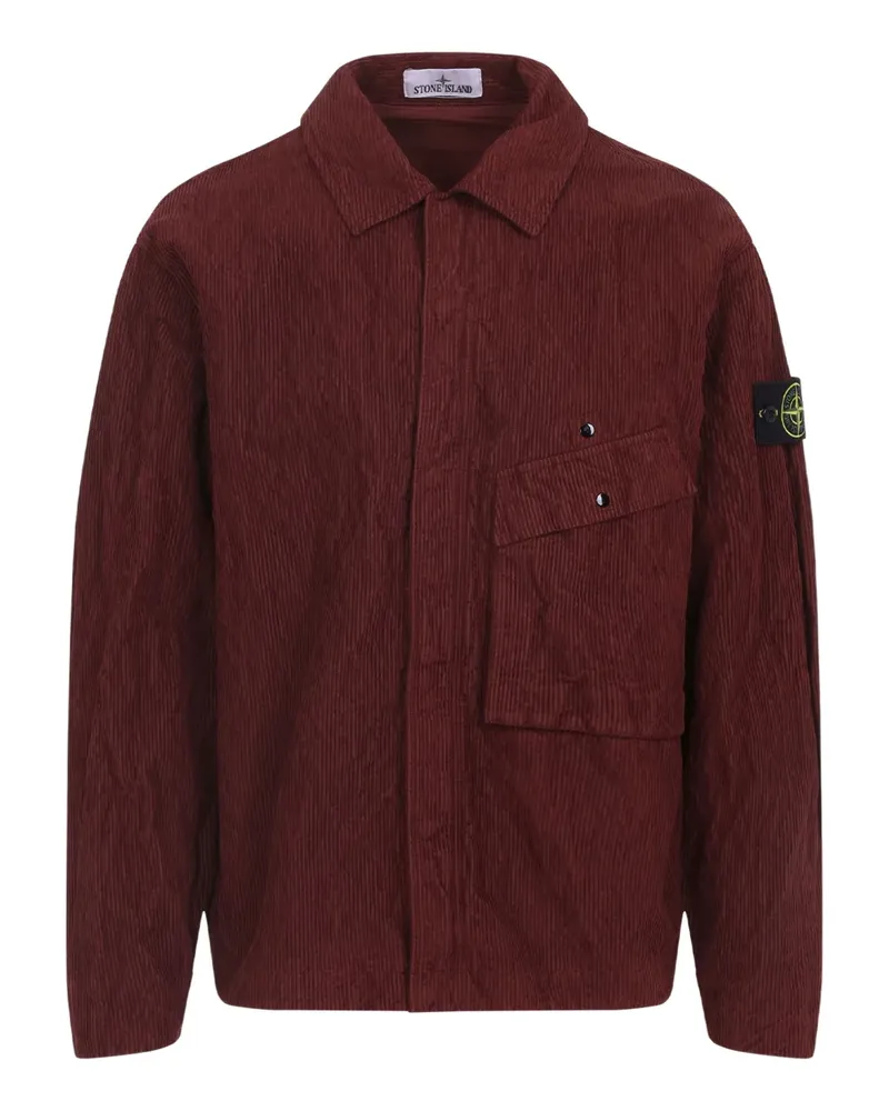 Stone Island Hemd aus Cord mit aufgesetzter Tasche - Rot Rot