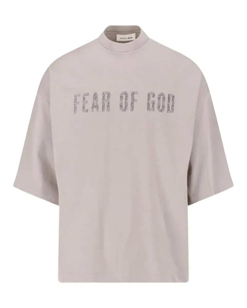 Fear of God Merch logo-print mock-neck T-shirt - Grau Grau
