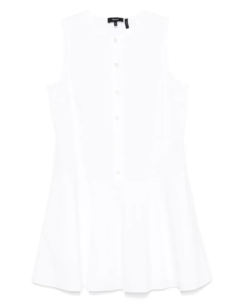 Theory Popeline-Minikleid - Weiß Weiß