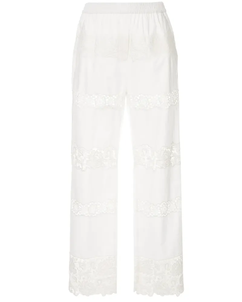 Dolce & Gabbana Bestickte Hose - Weiß Weiß