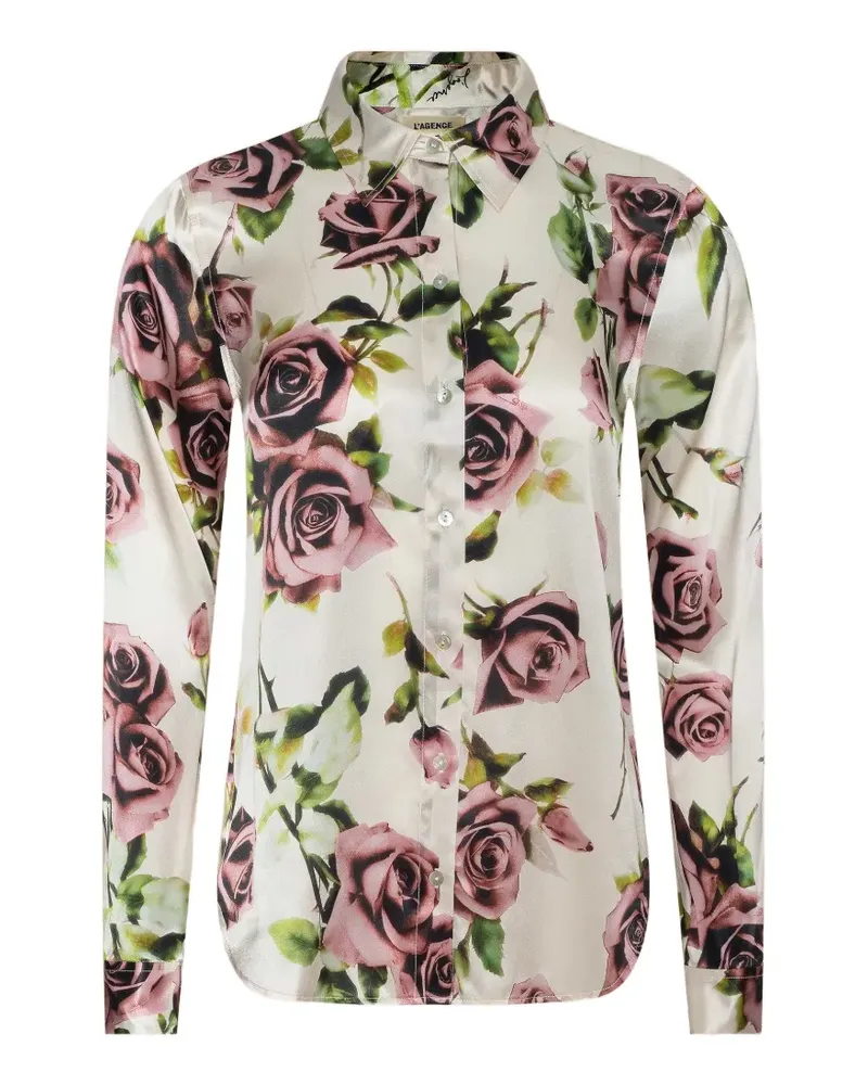 L'Agence Tyler Bluse mit Blumenprint - Nude Nude