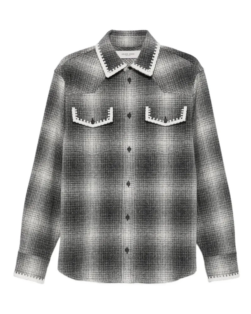 Golden Goose Karierte Hemdjacke mit Häkelbesatz - Grau Grau