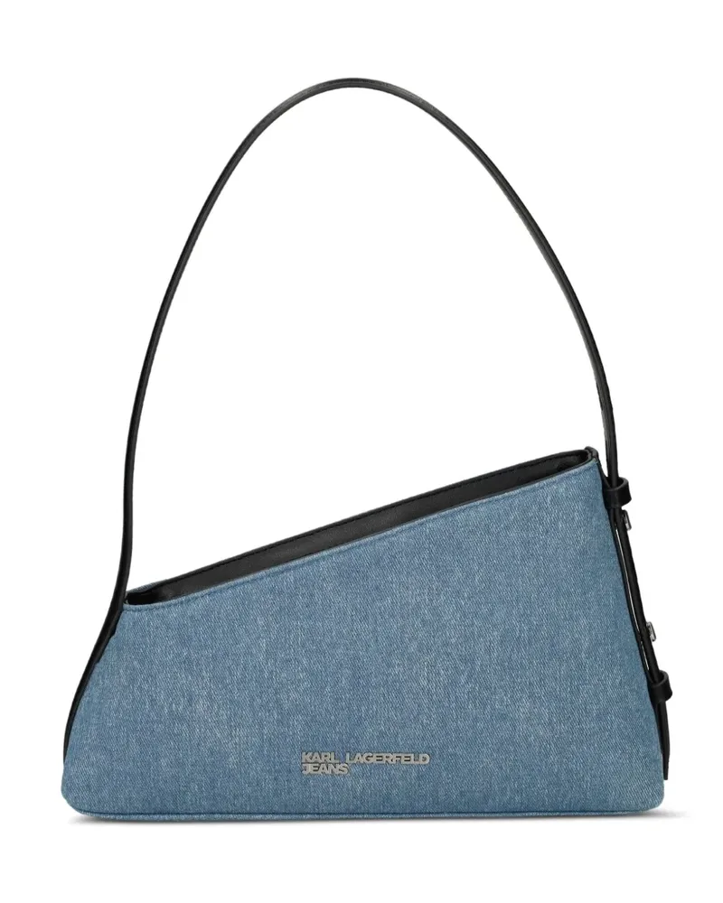 Karl Lagerfeld Schultertasche mit Logo-Schild - Blau Blau