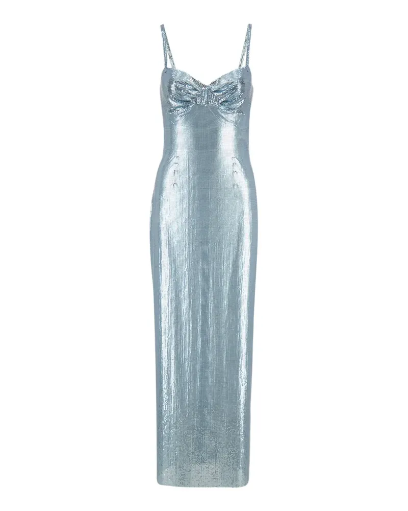 Paco Rabanne chainmail gathered maxi dress - Blau Blau