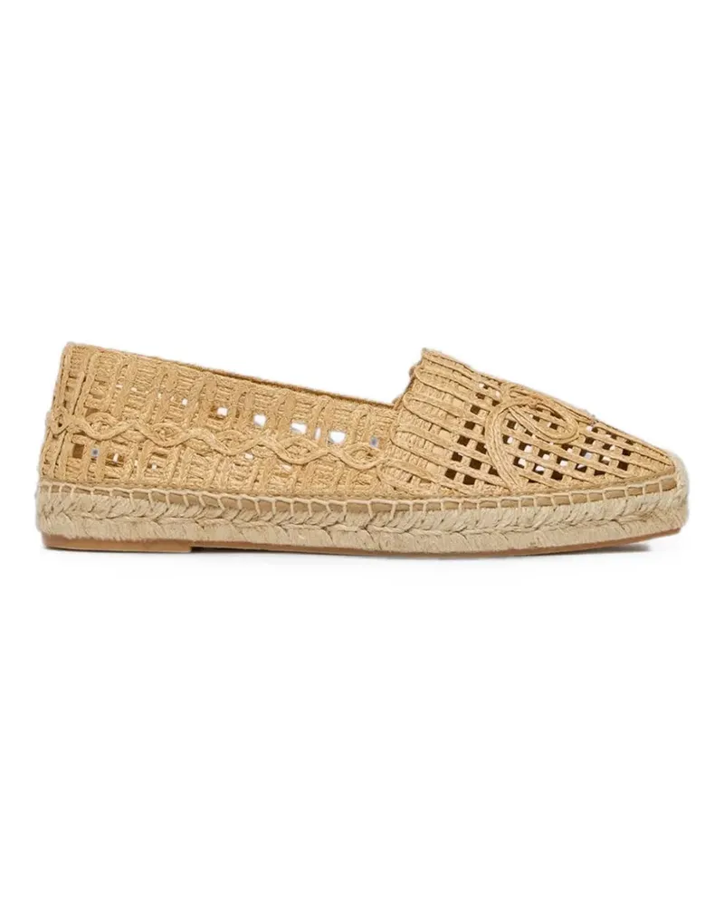 Max Mara raffia-effect espadrilles tobacco - Nude Nude