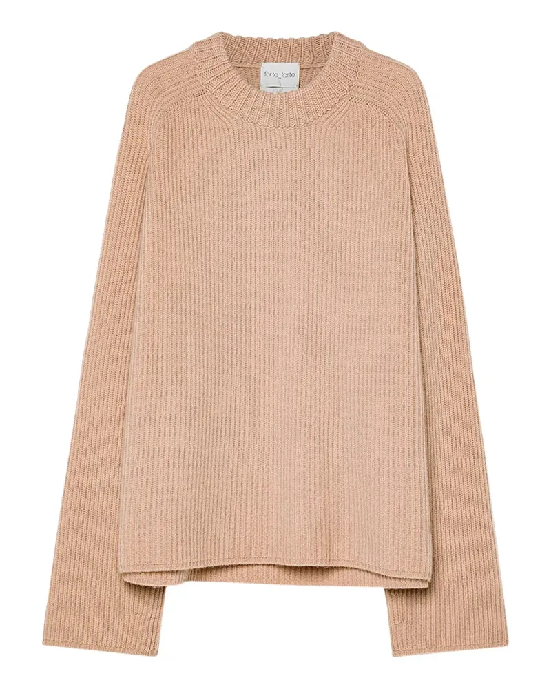 forte_forte Gerippter Strickpullover - Braun Braun