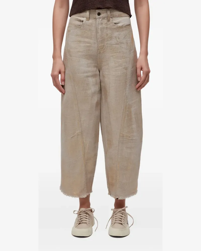 Osklen Cropped-Hose im Metallic-Look - Nude Nude