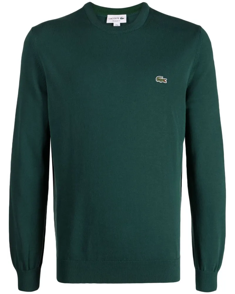 Lacoste Fein gestrickter Pullover mit Logo - Grün Grün