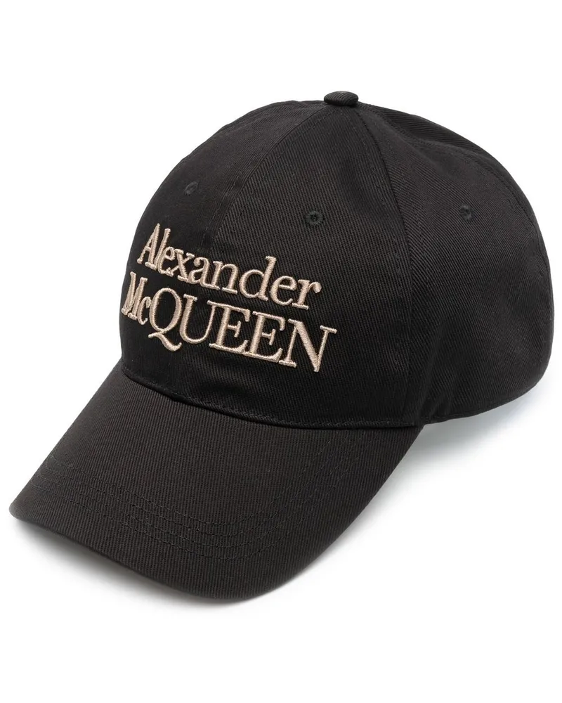 Alexander McQueen Baseballkappe mit Logo-Stickerei - Schwarz Schwarz