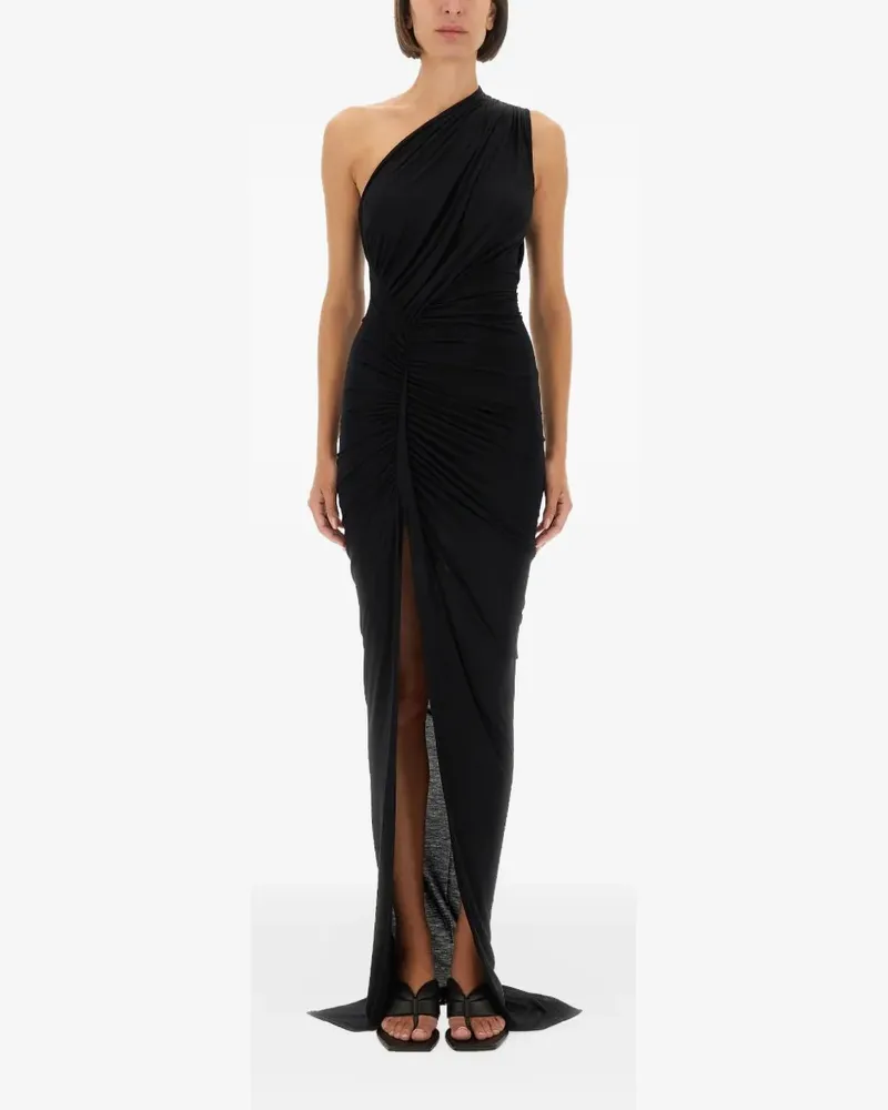 Rick Owens Lilies one-shoulder slit gown dress - Schwarz Schwarz