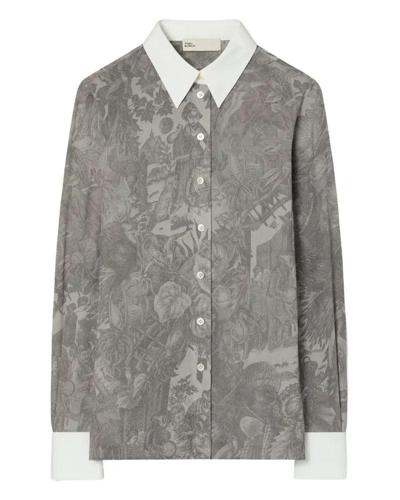 Tory Burch Hemd mit Print - Grau Grau