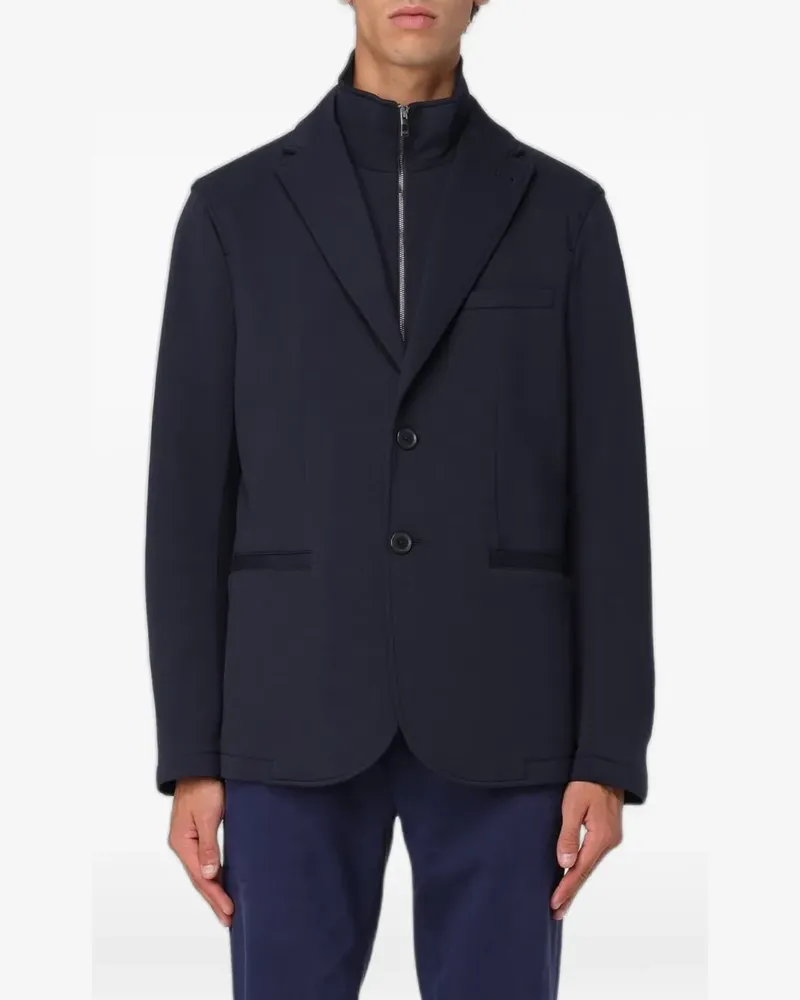 Emporio Armani layered single-breasted blazer - Blau Blau