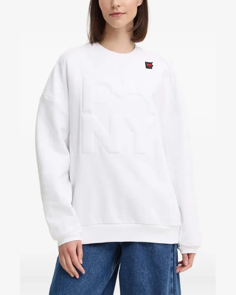 DKNY logo-embossed sweatshirt - Weiß Weiß