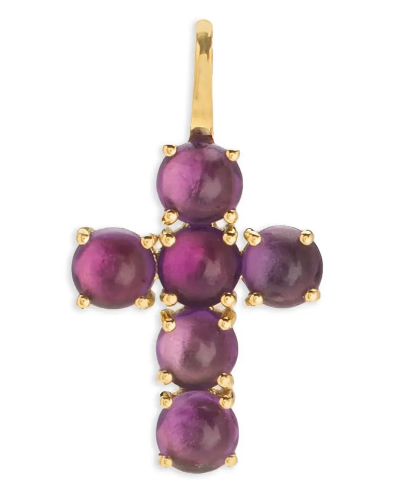WHITE BIRD 18K yellow gold Ismène Cross amethyst pendant - Violett Violett