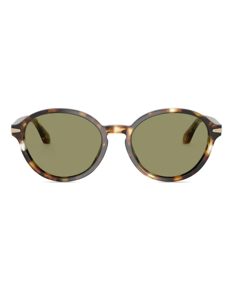 Giorgio Armani Sonnenbrille mit rundem Gestell - Braun Braun