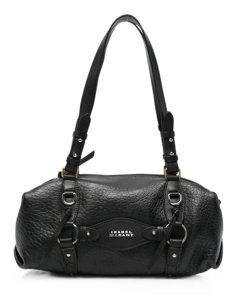 Isabel Marant Mini Tilpa Schultertasche aus gekörntem Leder - Schwarz Schwarz