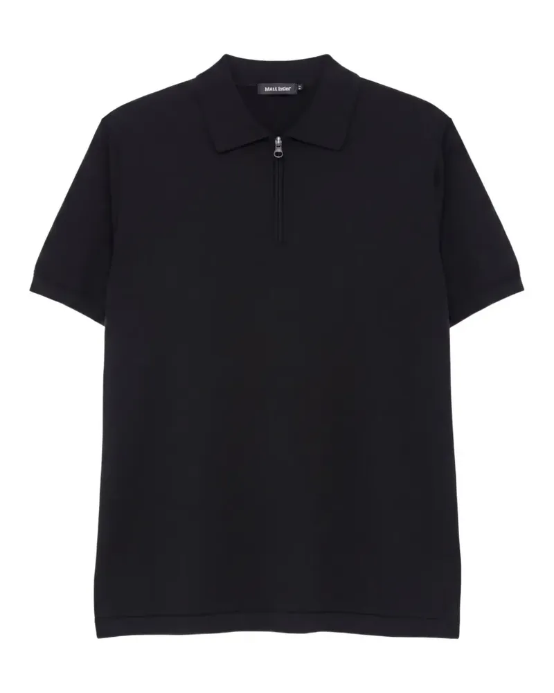 ASPESI Poloshirt mit Reißverschluss - Schwarz Schwarz