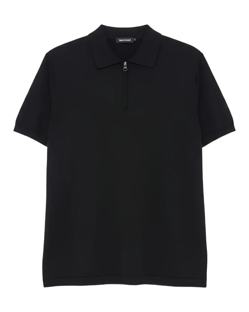 ASPESI Poloshirt mit Reißverschluss - Schwarz Schwarz