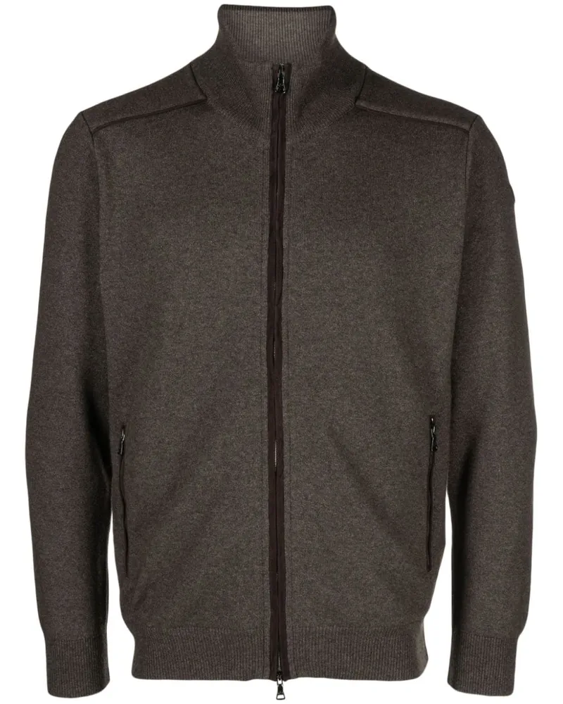 Paul & Shark Gerippter Cardigan mit Wildlederbesatz - Braun Braun