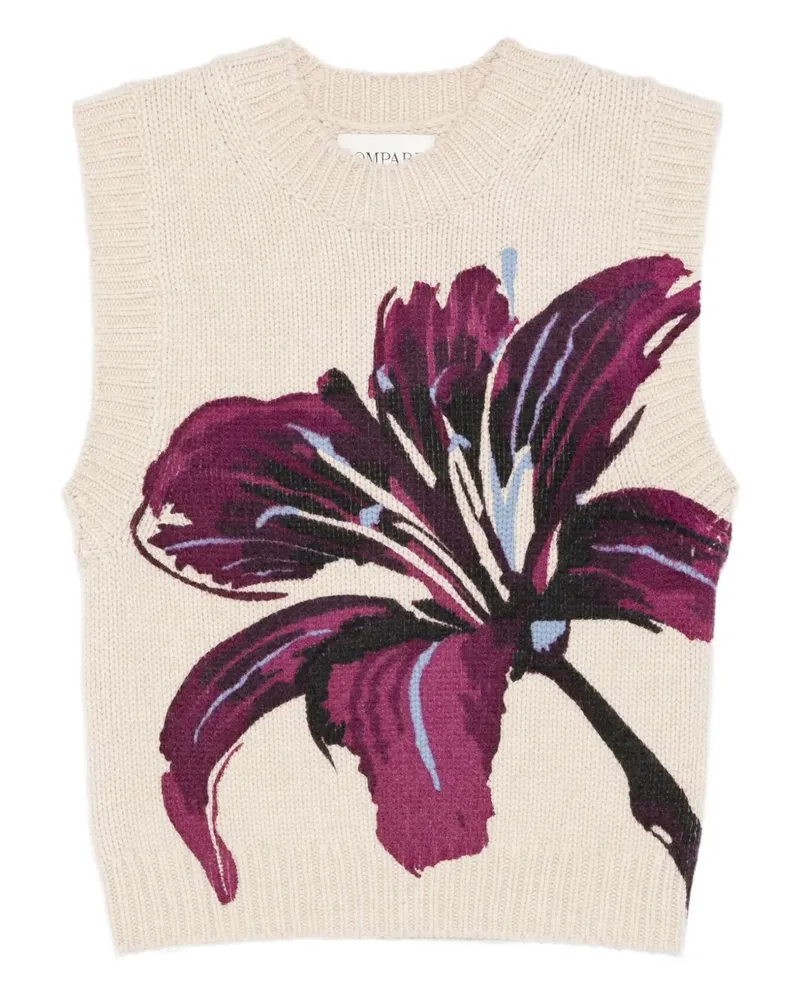 Eric Bompard Weste mit Blumenmuster - Nude Nude