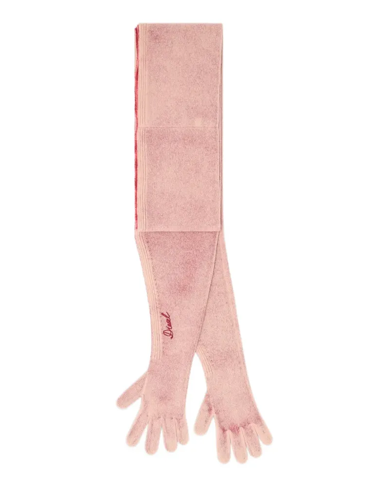 Diesel hybrid glove-scarf in two-tone wool - Rosa Rosa
