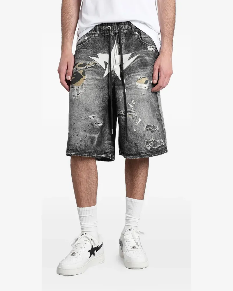 BAPE distressed-effect shorts - Grau Grau