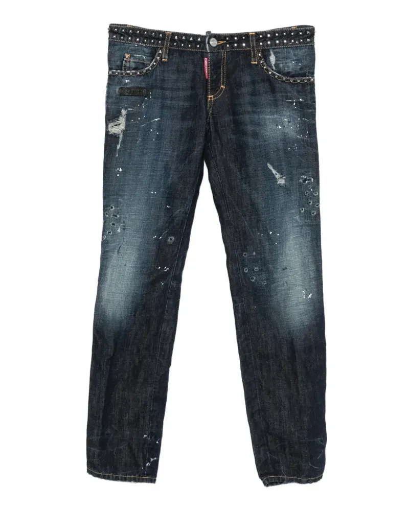 Dsquared2 2000s Jeans im Distressed-Look mit Nieten - Blau Blau