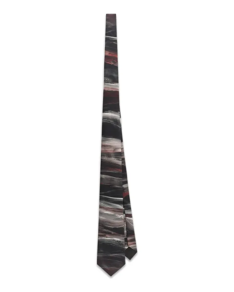 Dolce & Gabbana Seidenkrawatte mit abstraktem Print - Schwarz Schwarz