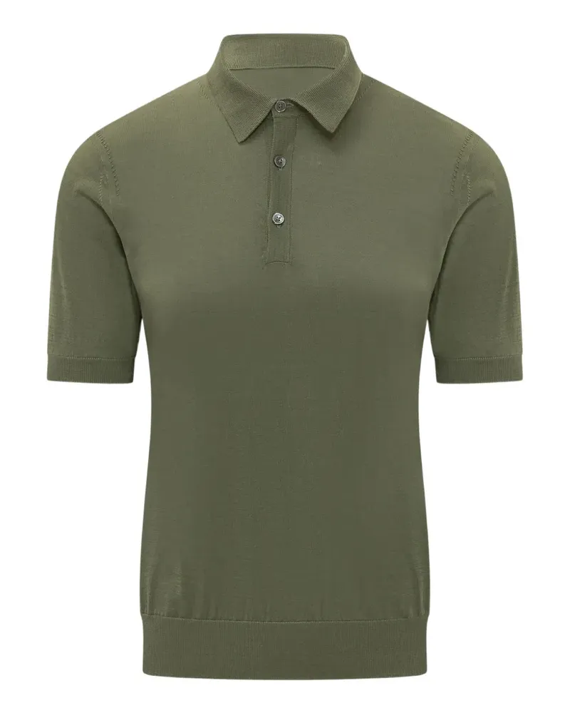 HOSIO short-sleeve cotton polo shirt - Grün Grün