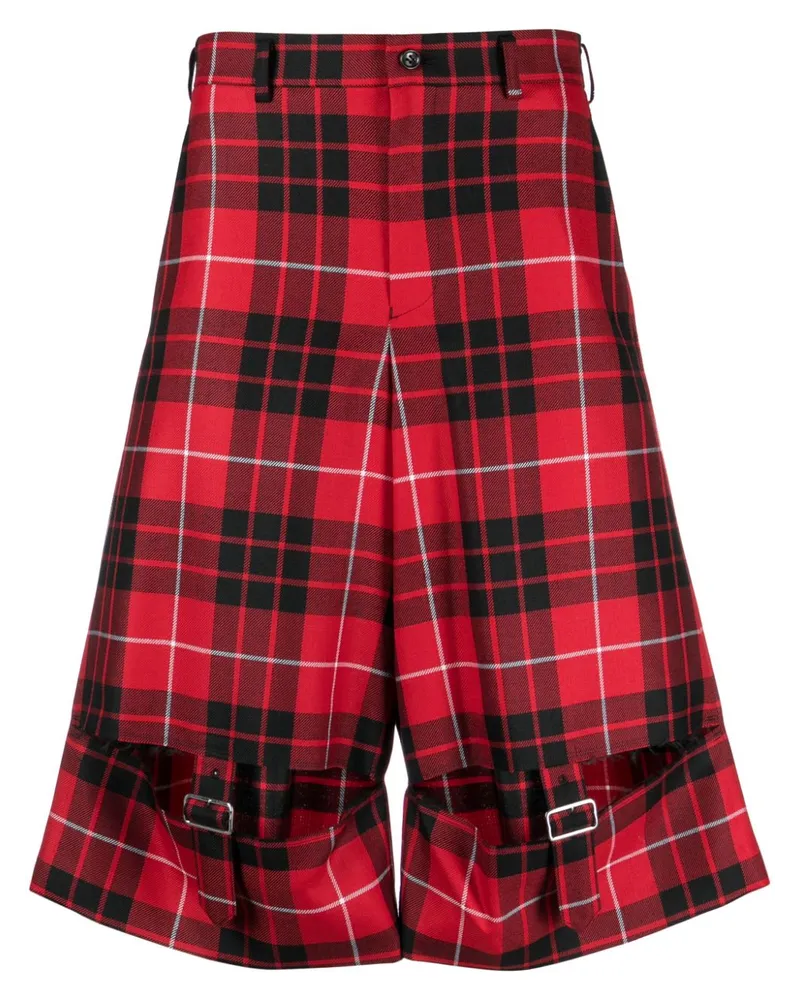 Comme des Garçons Shorts mit Schottenkaro Rot