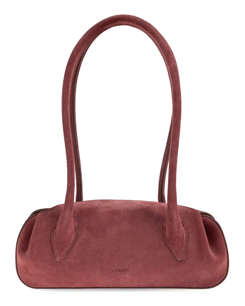 YUZEFI mini Oyster suede-finish leather shoulder bag - Rosa Rosa