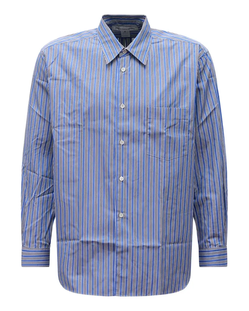 Comme des Garçons Hemd mit gestreifter Tasche - Blau Blau