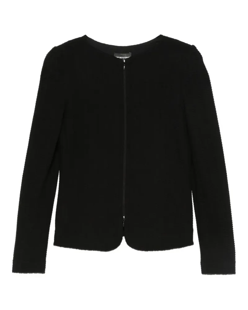 Emporio Armani Reißverschluss-Jacke mit Zickzackmuster - Schwarz Schwarz