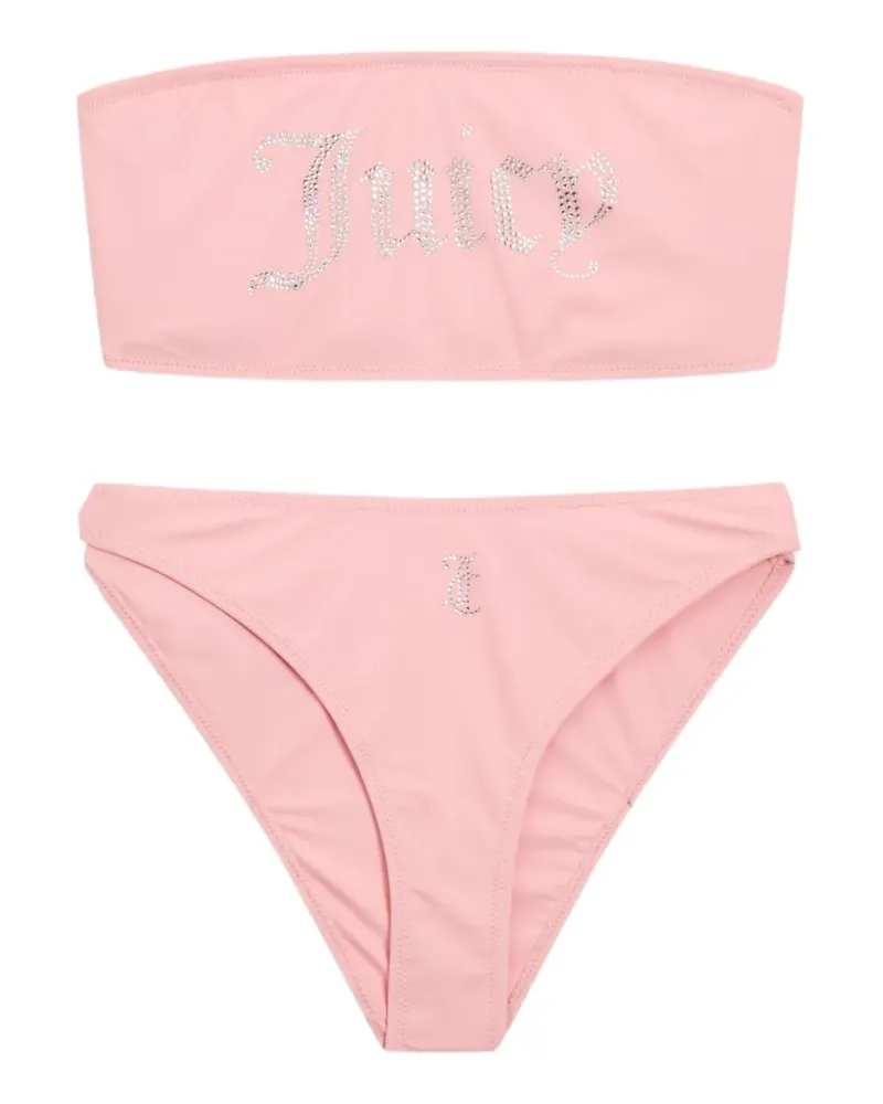 Juicy Couture Bandeau-Bikini mit Diamanté-Logo - Rosa Rosa