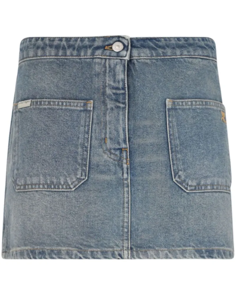 Courrèges Minirock mit Logo-Stickerei - Blau Blau