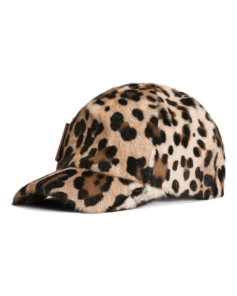 Dolce & Gabbana Baseballkappe mit Leopardenmuster - Nude Nude