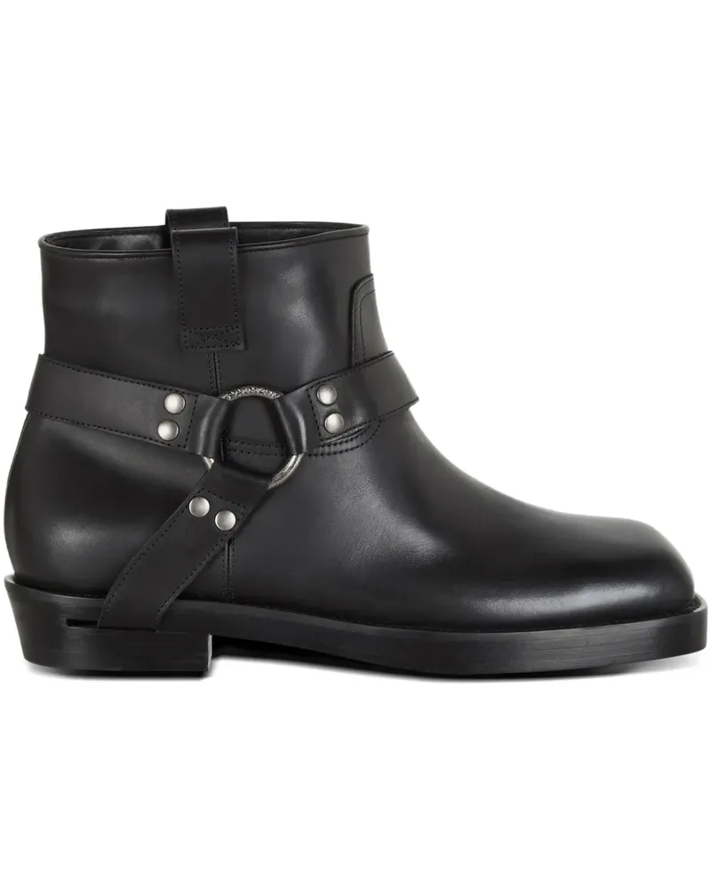 Balmain Knöchelhohe Bikerstiefel - Schwarz Schwarz