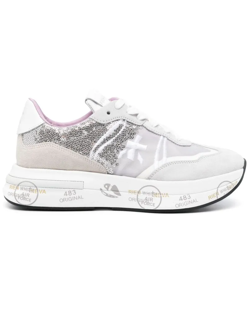 Premiata Cassie Sneakers mit Pailletten Grau