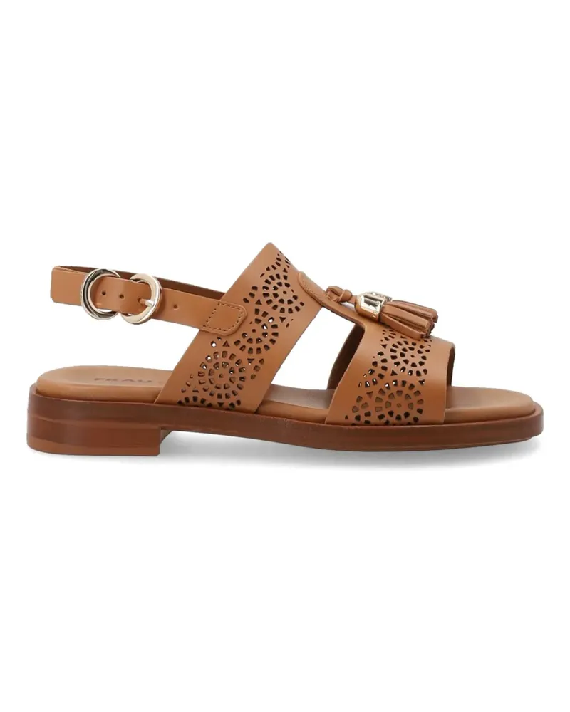 FRAU tassel-detail perforated sandals - Braun Braun