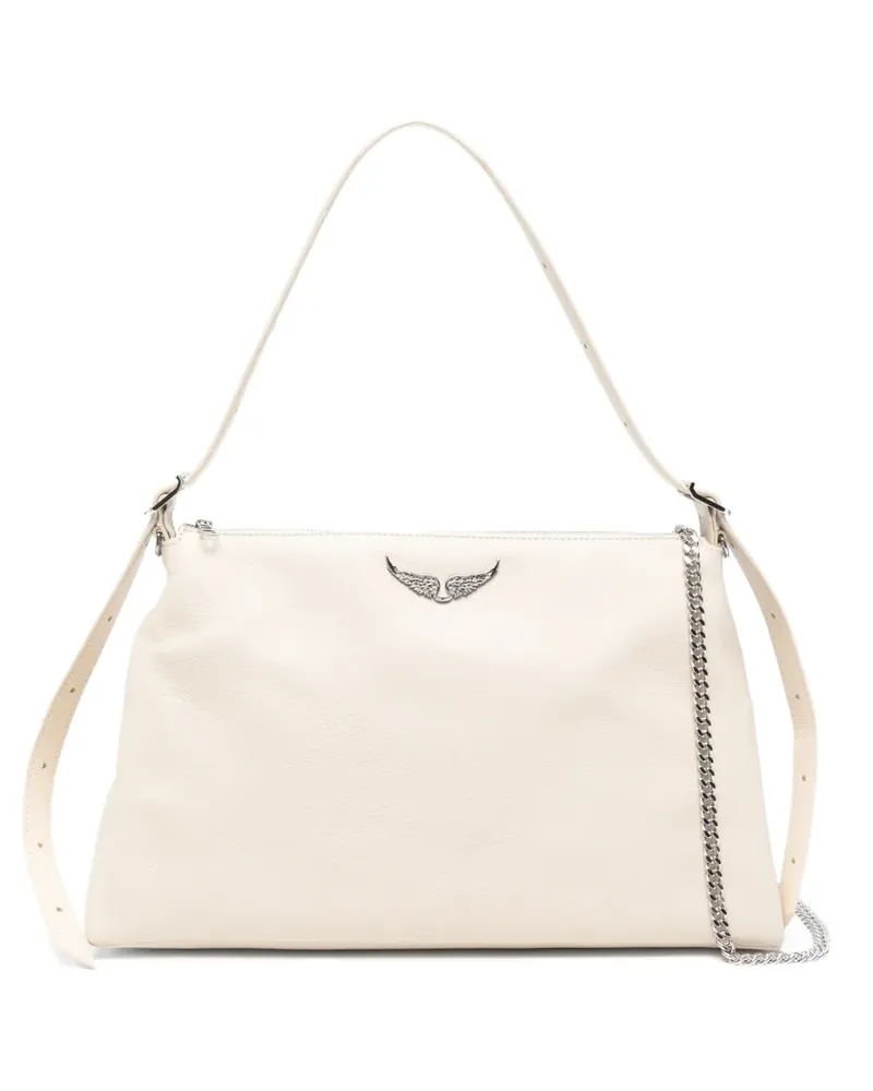 Zadig & Voltaire Jim Schultertasche mit Flügel-Detail - Nude Nude