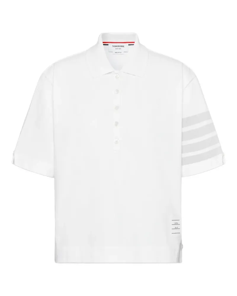 Thom Browne 4-bar jersey polo top - Weiß Weiß