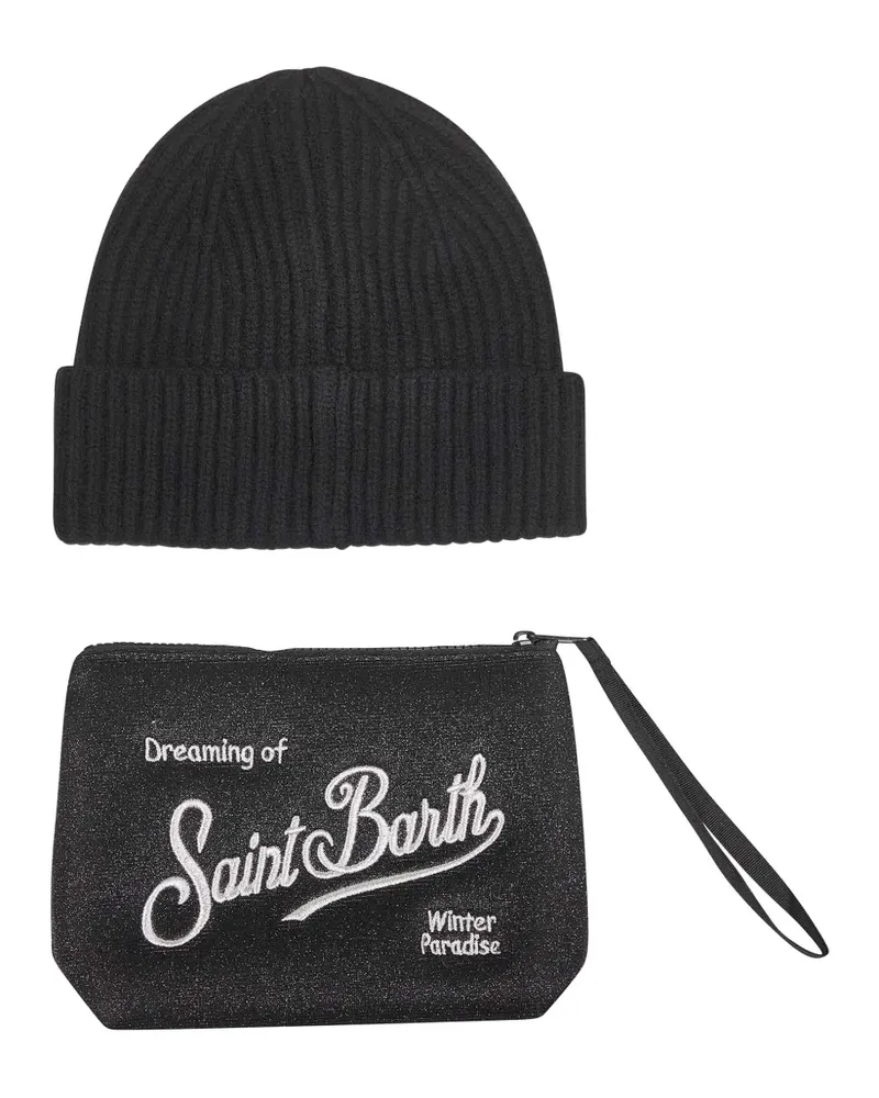 MC2 Saint Barth embroidered beanie pouch (set of two) - Schwarz Schwarz