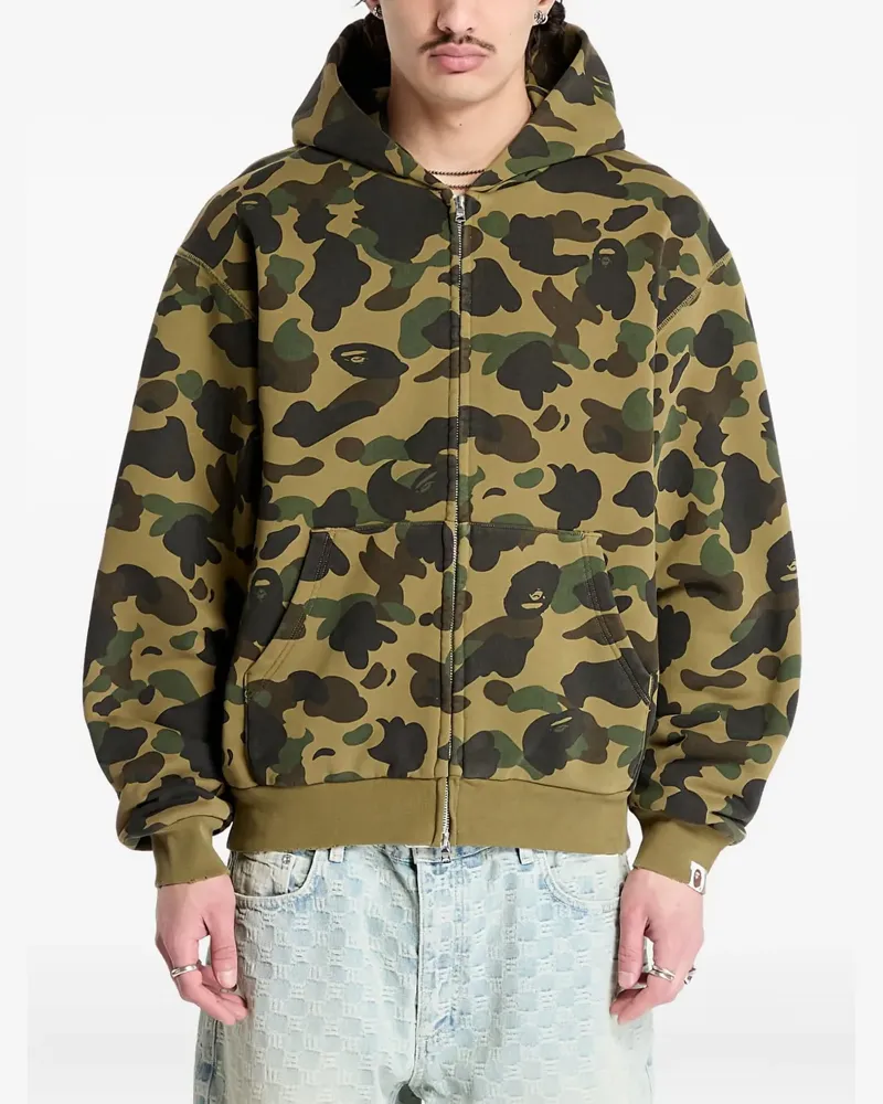 BAPE Kapuzenjacke mit Camouflage-Print - Grün Grün